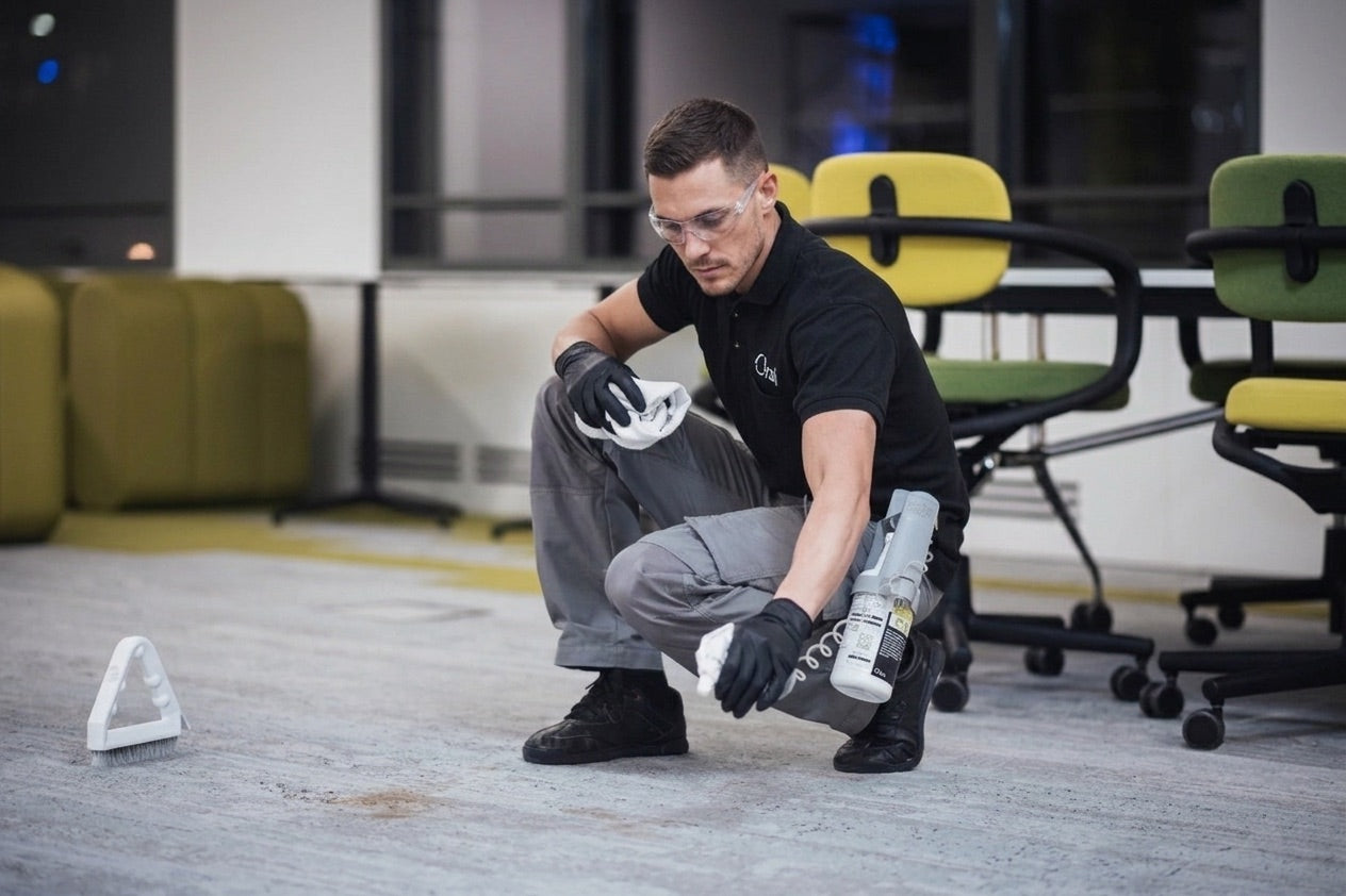 Technicien Orak, détachage ciblé de la moquette